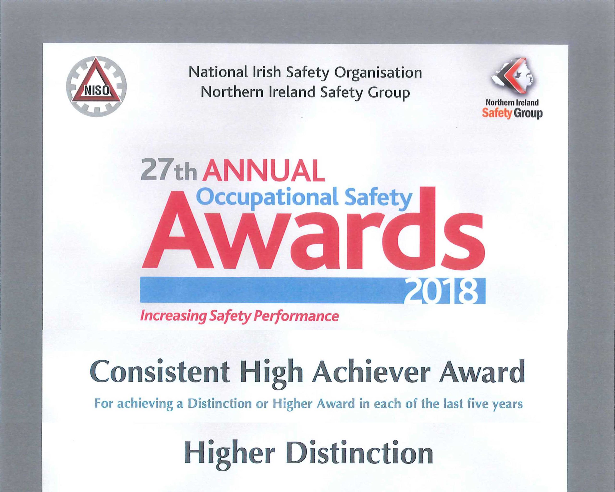 2018 National Irish Safety Awards