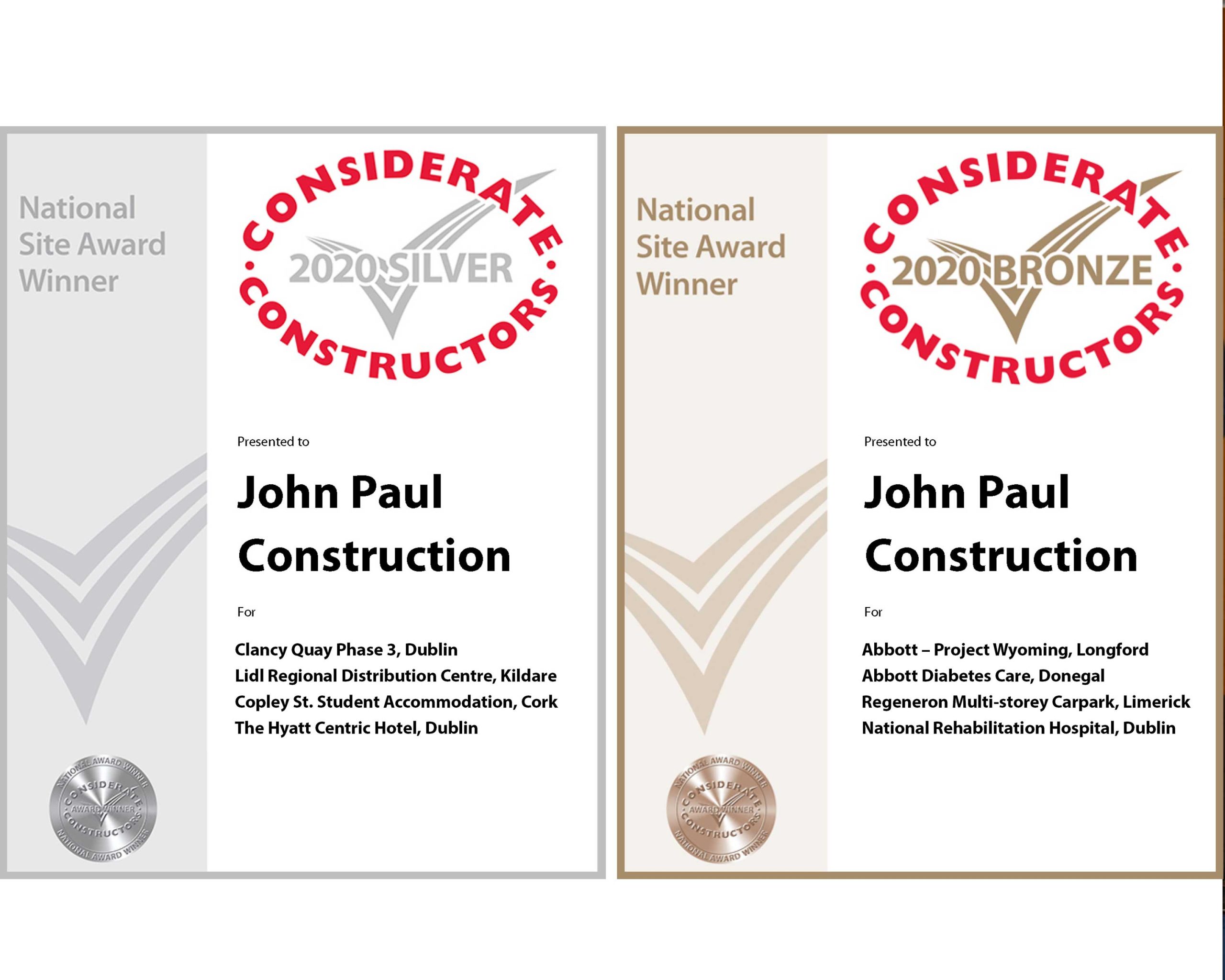 2020 Considerate Constructors National Site Awards
