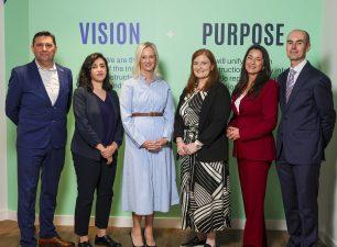 Construction Industry Federation executives and John Paul leaders at Constructing Equality Ireland launch event.